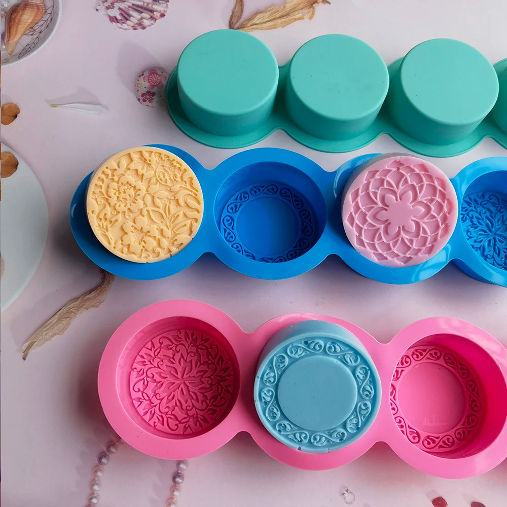 Molde de Silicona 3D Flores Redondas - Aura Natural