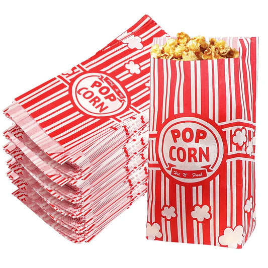 10Pcs Bolsas de Palomitas de Papel tematica "Noches de Cine" 🍿🎬