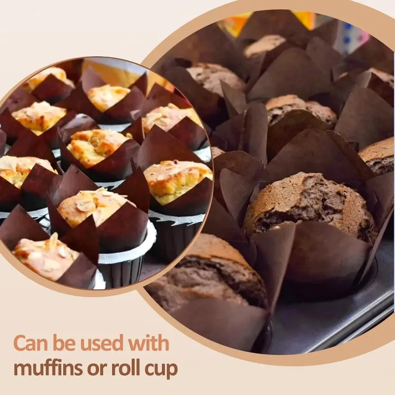 Set 50 Moldes papel Tulipán para Cupcakes 🧁🌷