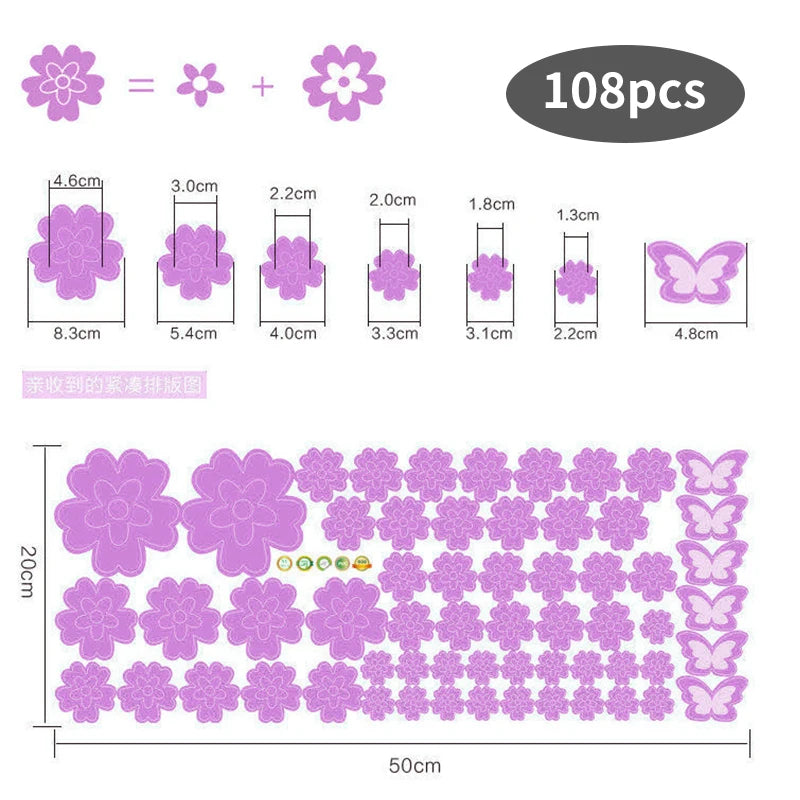 Vinilos de Sakura para Pared - 108 Pcs