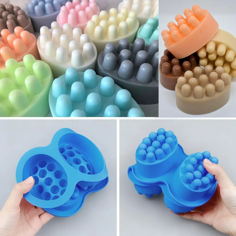 Molde de Silicona Ovalado para Jabones de Masaje (4 Cavidades)