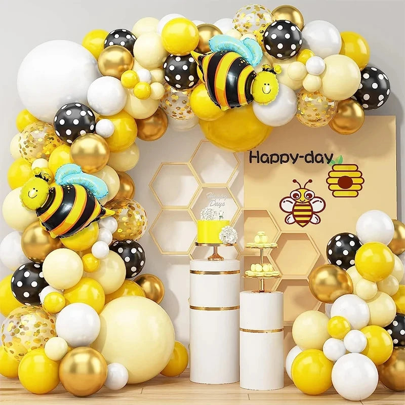 Kit de Globos “Bee Party” – Decoración Abejitas (108 piezas) 🐝