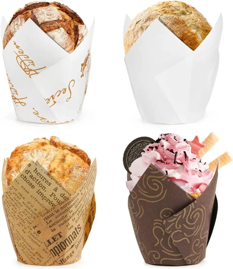 Set 50 Moldes papel Tulipán para Cupcakes 🧁🌷
