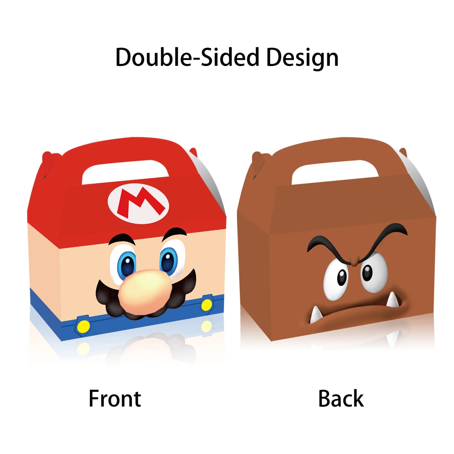 12Pcs Cajas de Regalo con Asa temática Mario Bros