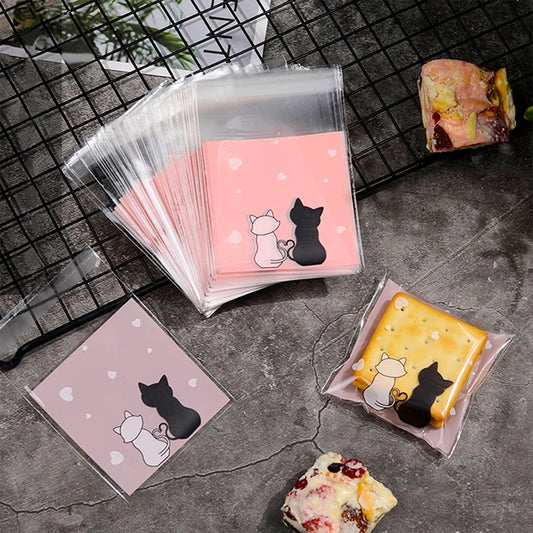 100Pcs Bolsas Autoadhesivas con Diseño de Gatos 🐱🎁