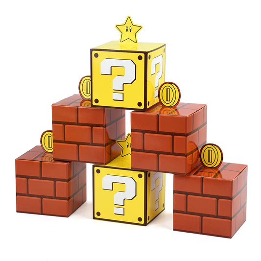 6Pcs Cajas de Regalo – Tema de Videojuegos para Fiestas Infantiles 🎮🎁