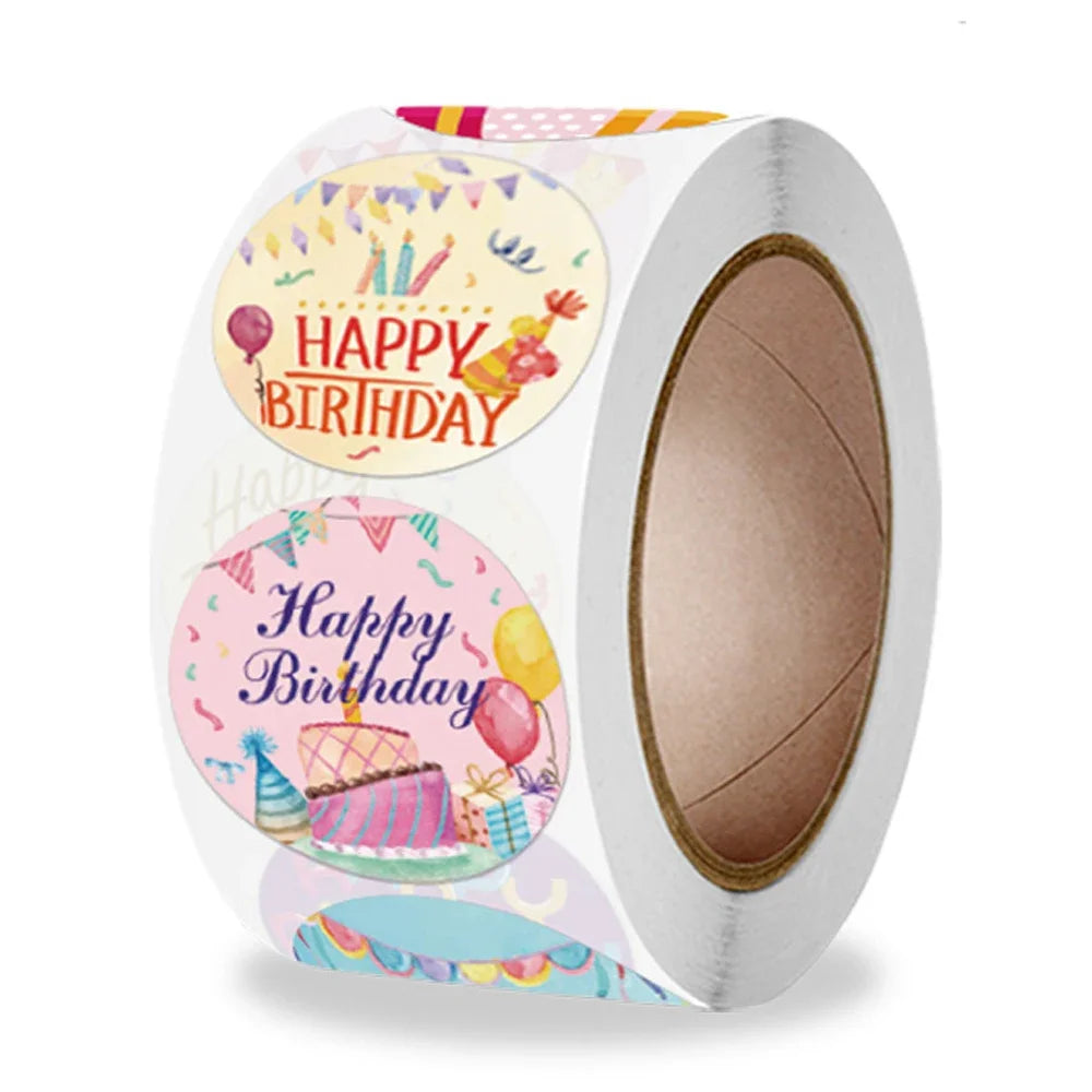 Stickers coloridos "Happy Birthday"