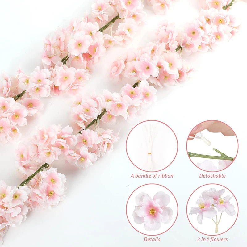 Set de flores de cerezo de 180 cm (8 unidades)