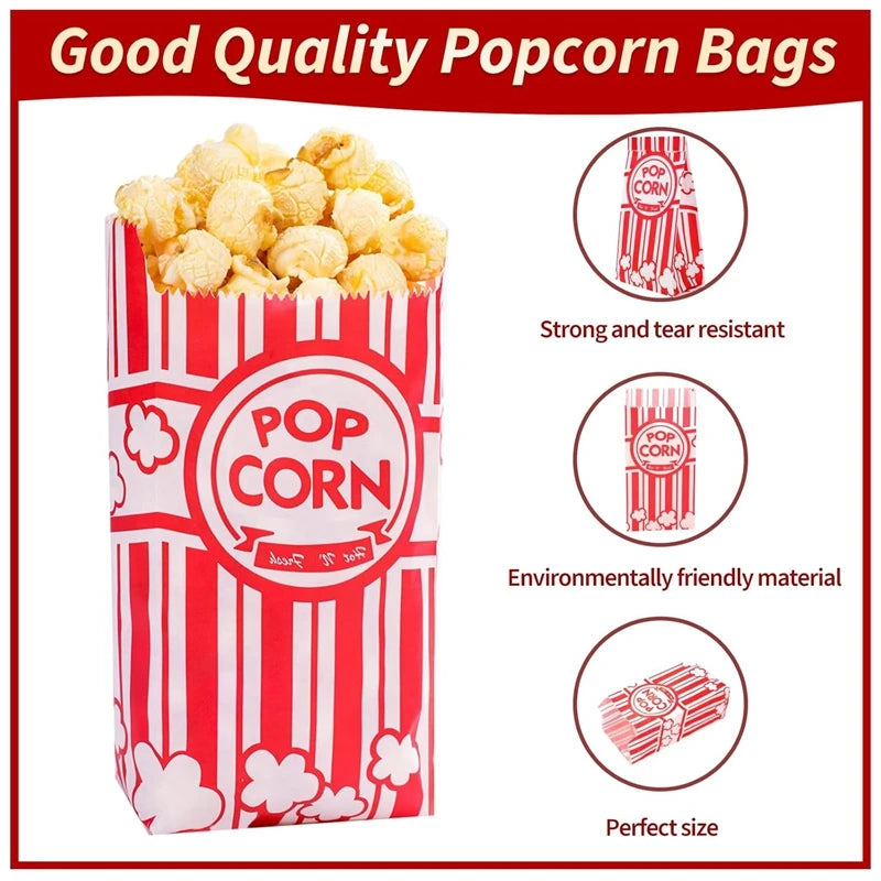 10Pcs Bolsas de Palomitas de Papel tematica "Noches de Cine" 🍿🎬
