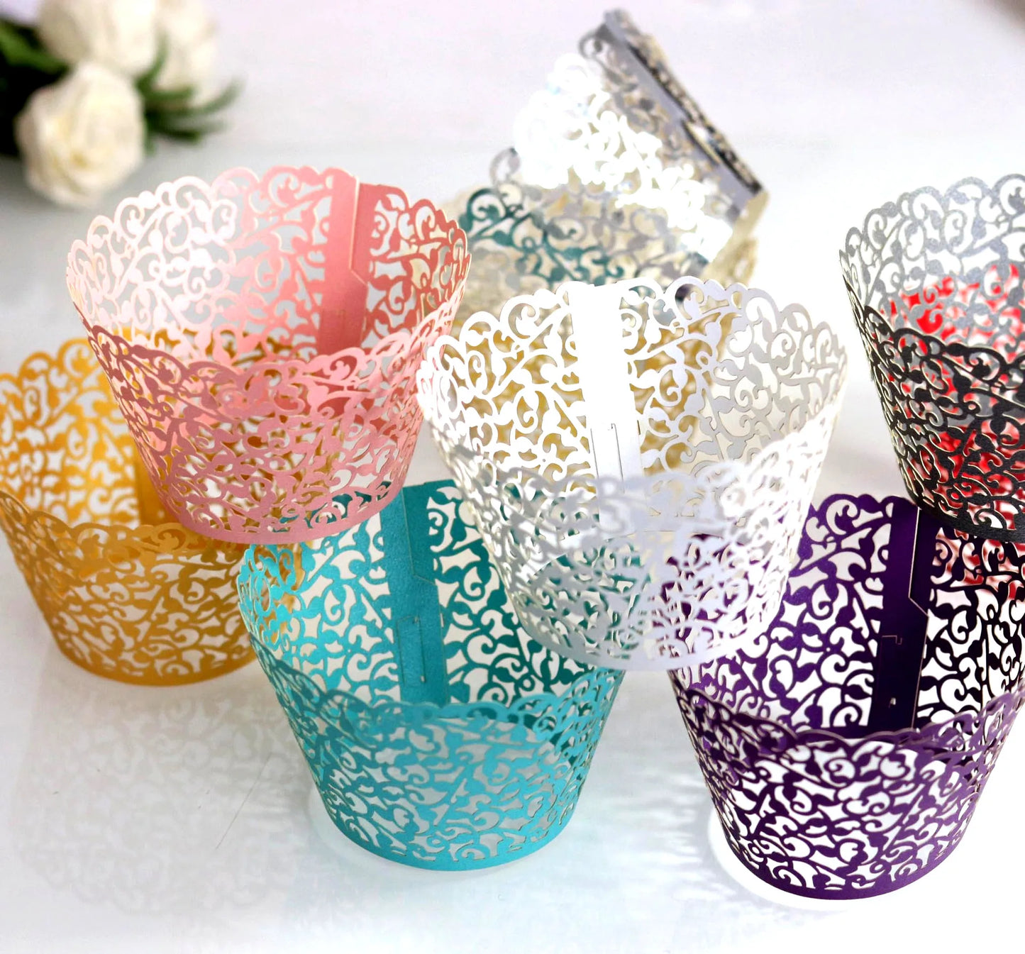 Set de 50 Wrappers para Cupcakes corte laser 🧁✨