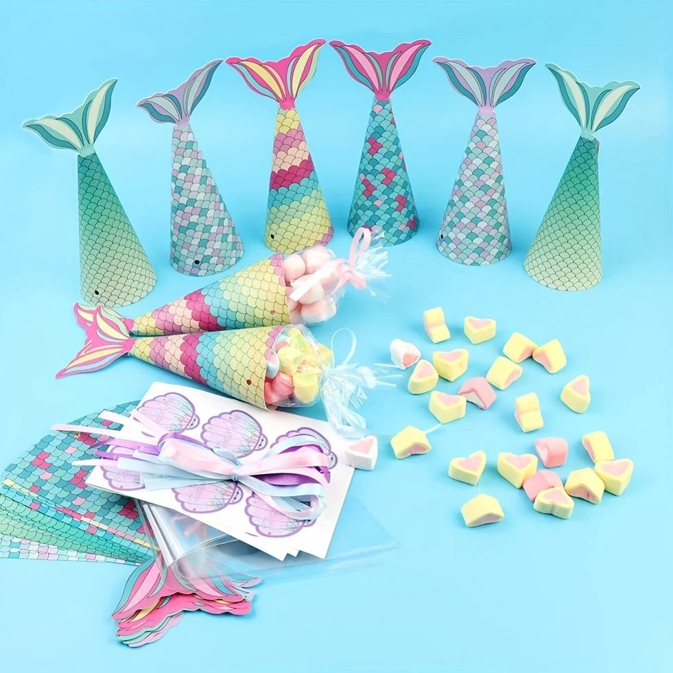 12Pcs Cajas de Dulces con Diseño de Sirena