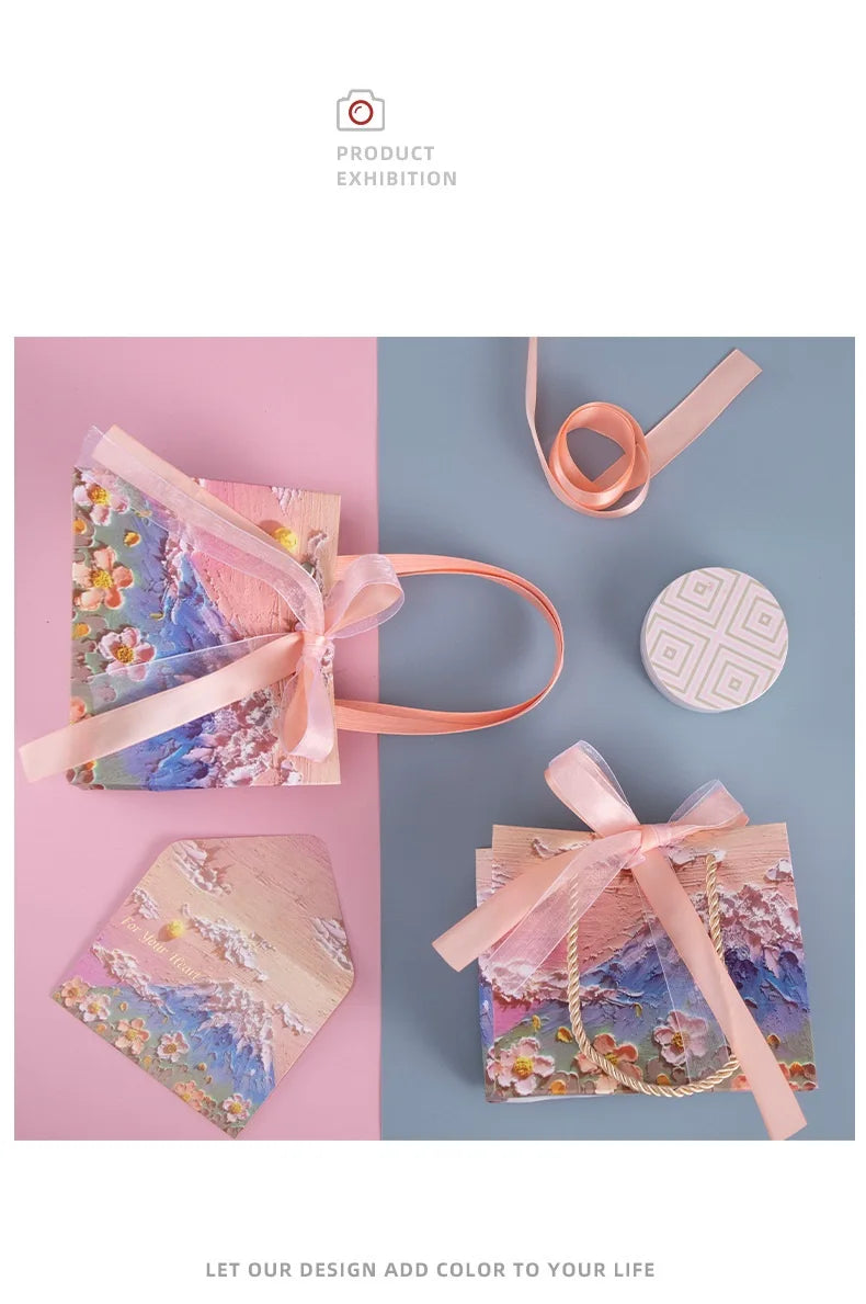 Bolsa de Regalo con Diseño Floral de Pintura al Óleo 🎨💐