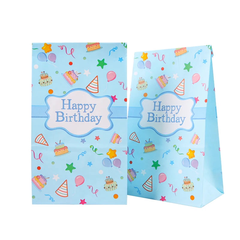 10Pcs Bolsas de Papel Kraft Coloridas "Happy Birthday" 🎉🎁