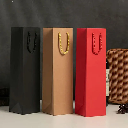 Bolsas de Regalo para Botellas de Vino – Con Cordón y Asas Reutilizables 🍷