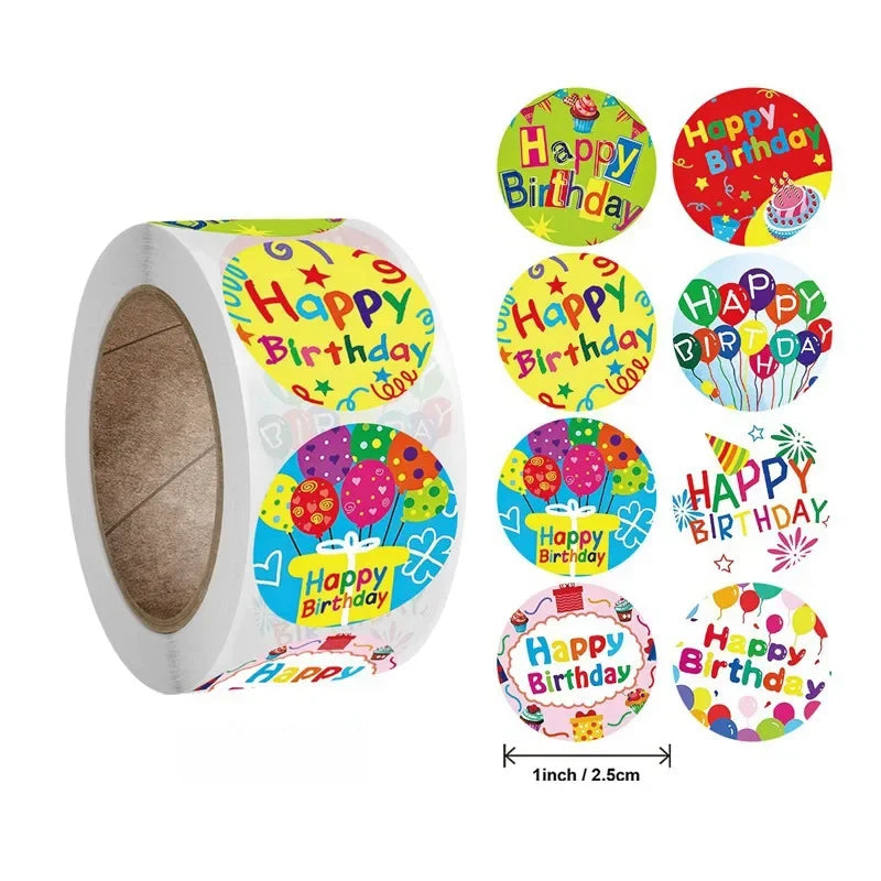 Stickers coloridos "Happy Birthday"