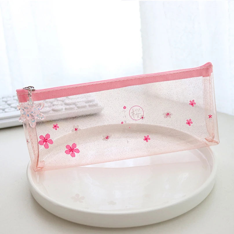 Estuche Transparente Sakura 🎒🌸✏️