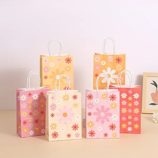 6Pcs Bolsas de Regalo Temáticas "Daisy" con Asa