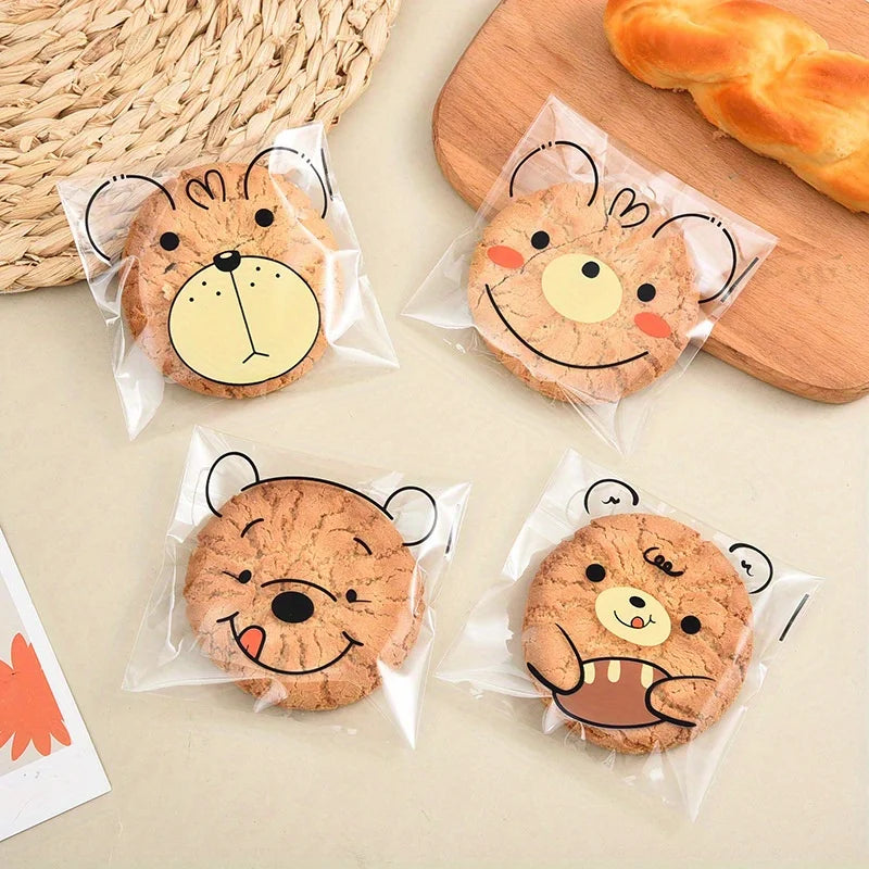100 Bolsas Autoadhesivas con Diseño de Oso