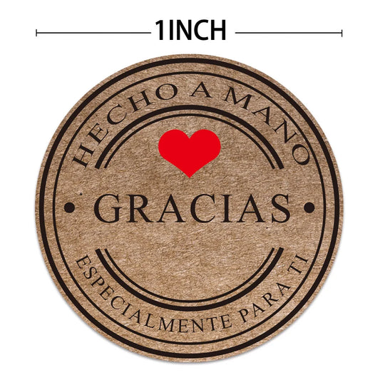 Stickers “Gracias” en Papel Kraft