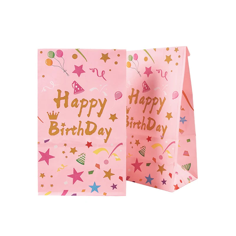 10Pcs Bolsas de Papel Kraft Coloridas "Happy Birthday" 🎉🎁