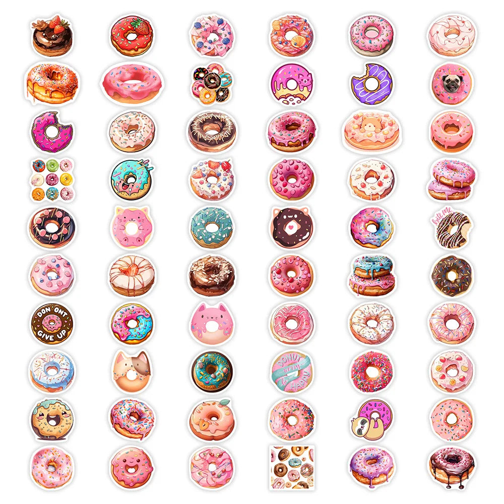 🍩 Stickers “Donut Splash” – Calcomanías Impermeables para DIY
