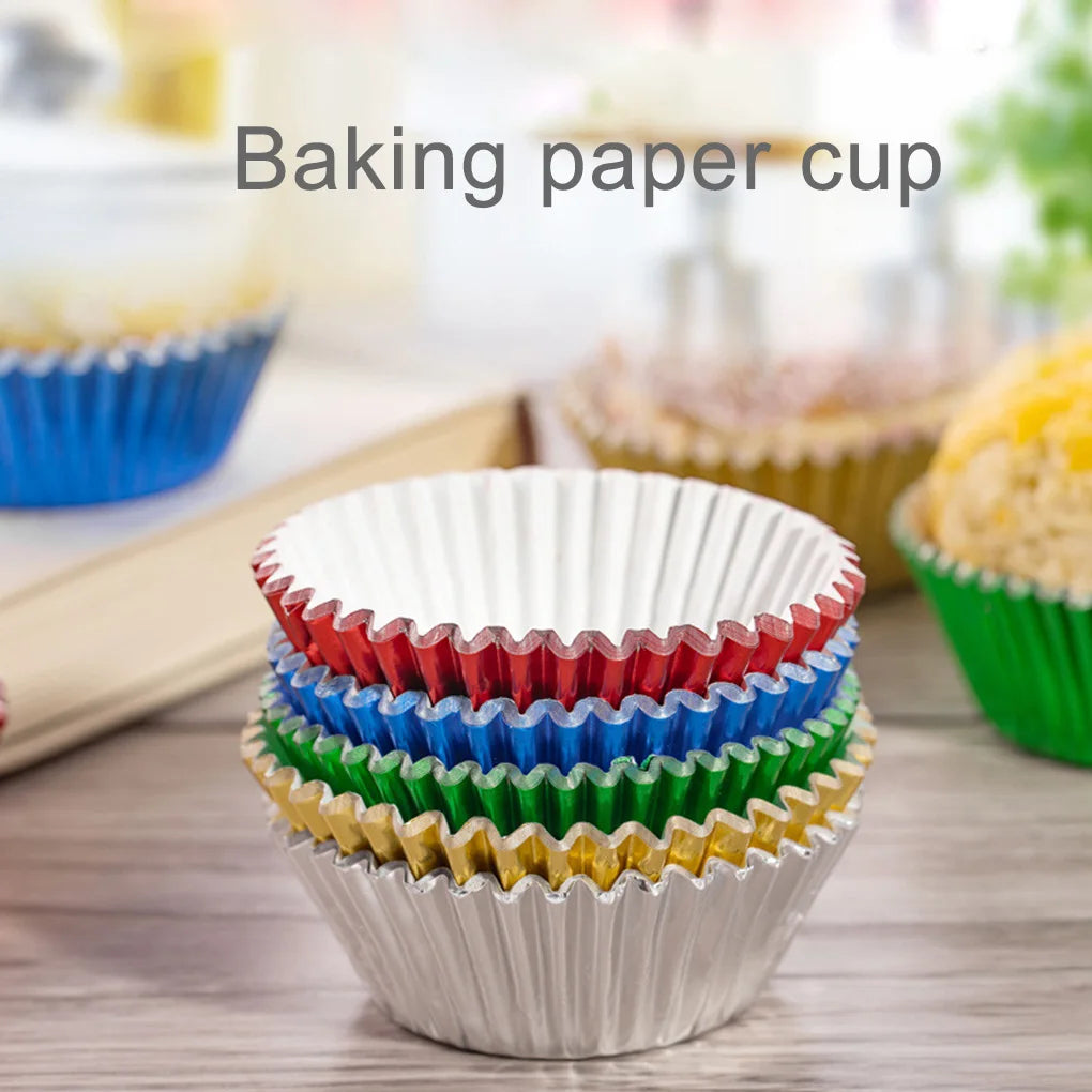 🧁Set 100 Moldes de Papel Dorados
