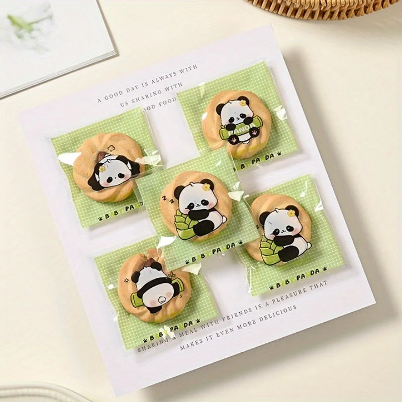 100Pcs Bolsas Autoadhesivas con Diseño de Panda  🐼🍪