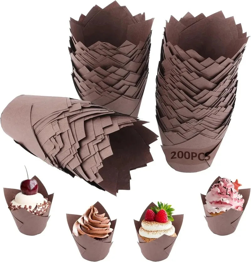 Set 50 Moldes papel Tulipán para Cupcakes 🧁🌷
