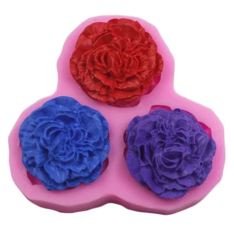 Molde de Silicona Flor Peonía - Jabones Artesanales