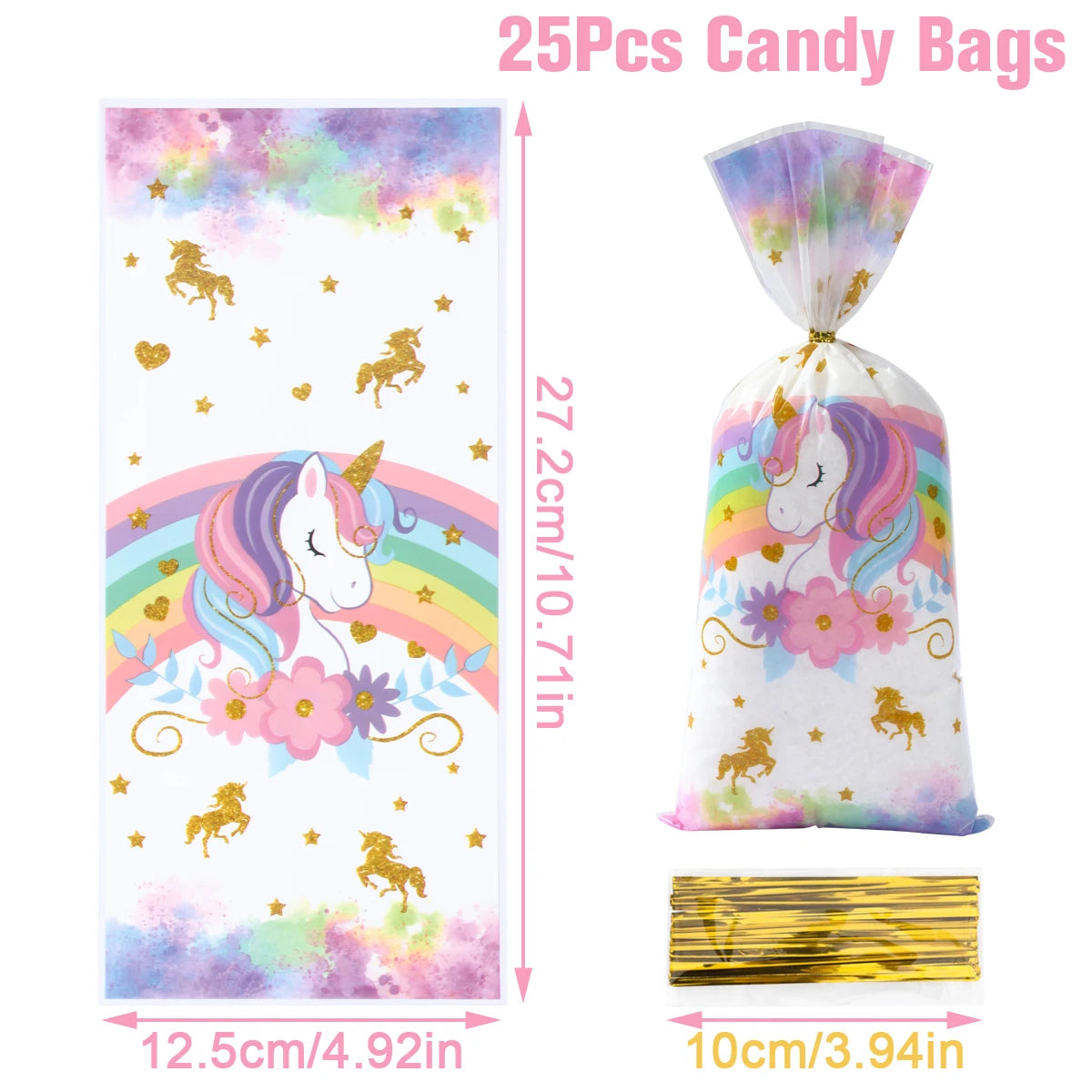 Bolsitas de Dulces Temáticas de Unicornio (25/50/100Pcs) 🦄✨