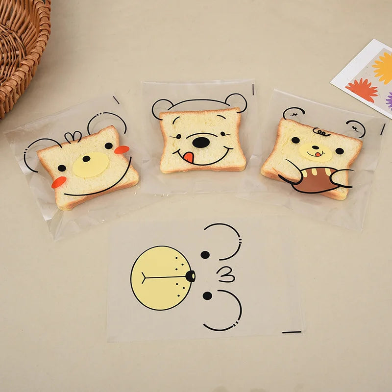 100 Bolsas Autoadhesivas con Diseño de Oso