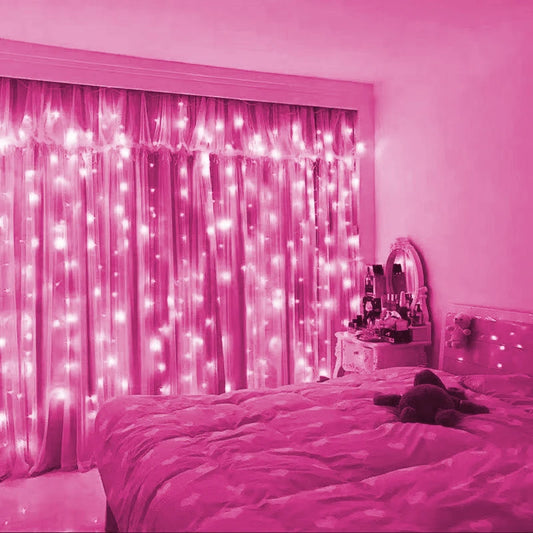 Cortina de luces LED de 600 bombillas