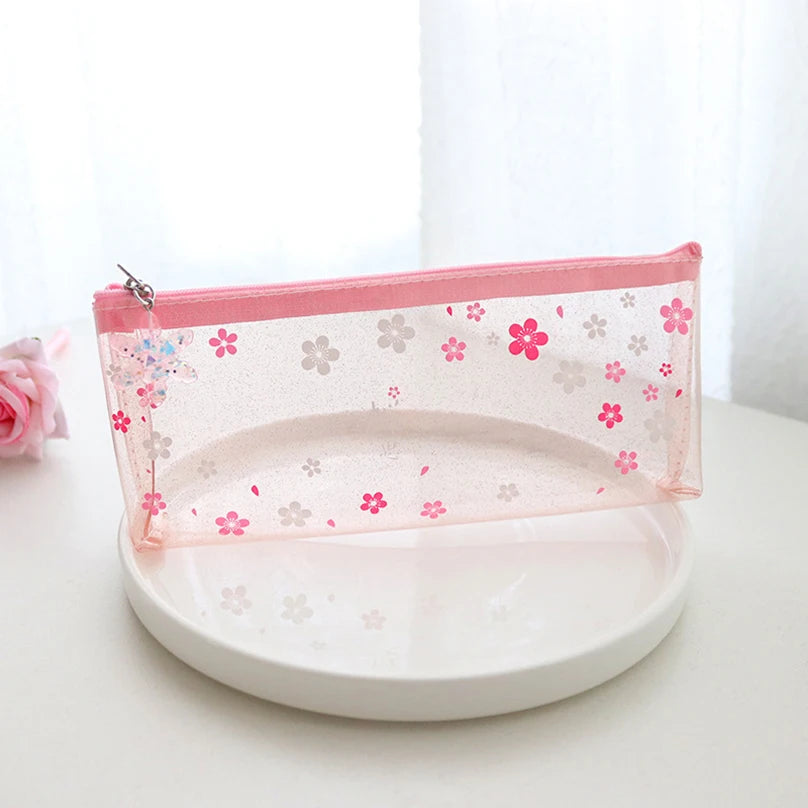 Estuche Transparente Sakura 🎒🌸✏️