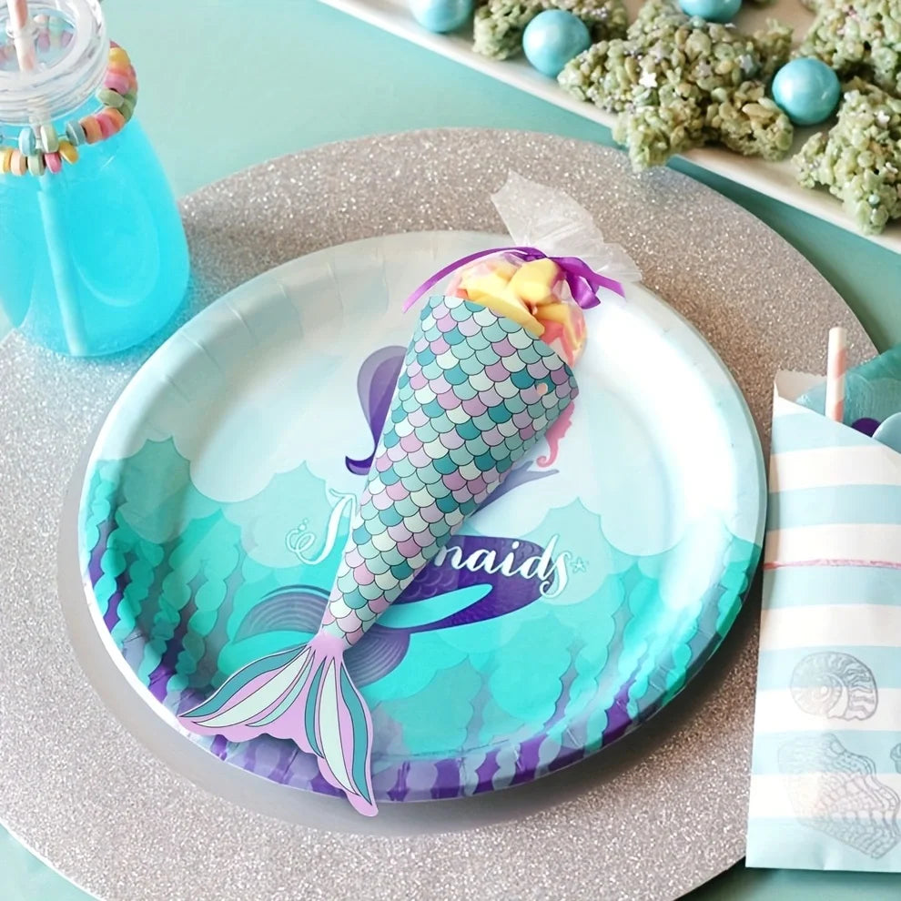 12Pcs Cajas de Dulces con Diseño de Sirena