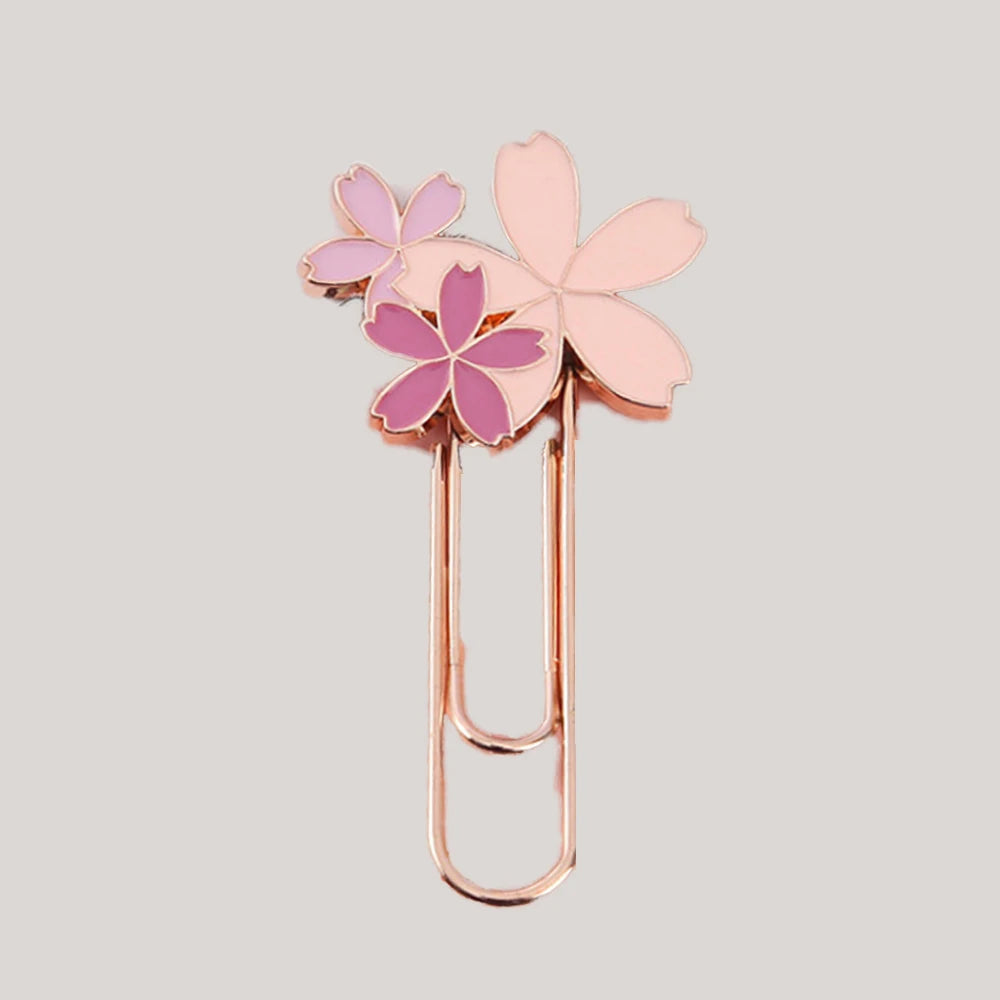 Marcalibros o clips metálico Sakura 🌸 (1Pcs)