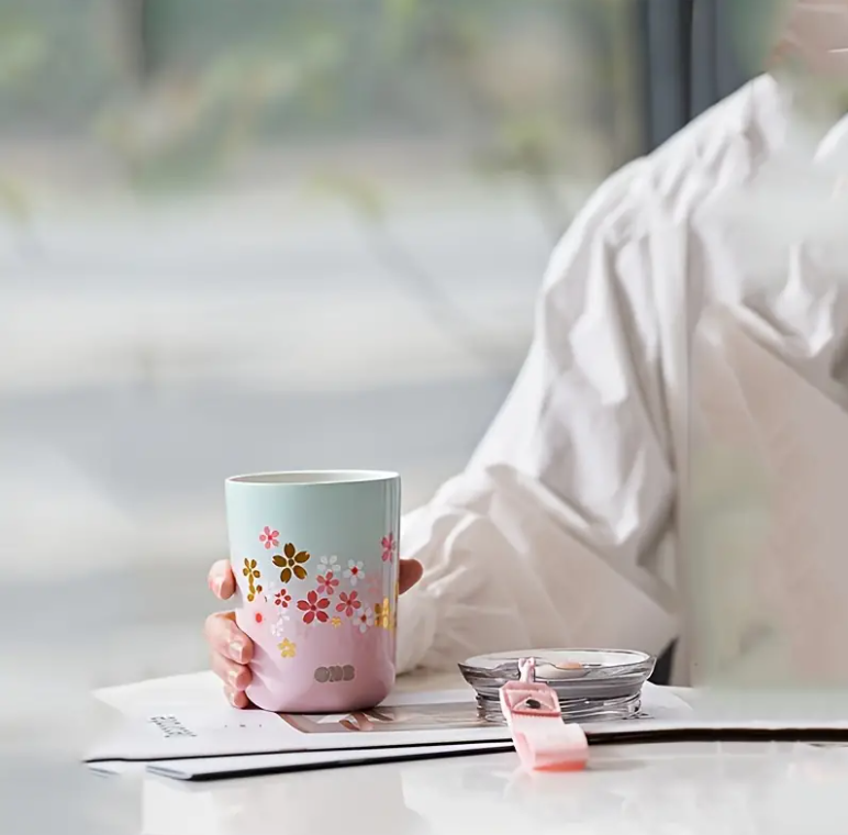 🌸 Vaso Termico De Sakura – Travel Mug ☕✨
