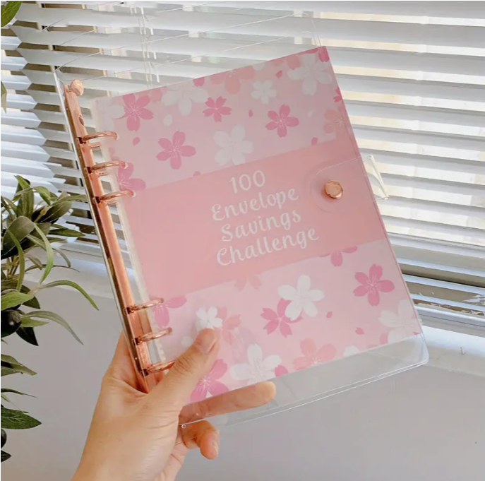 Cherry Blossom Challenge – Diario de Ahorro de 100 Días - Rose Golden 💵🌸
