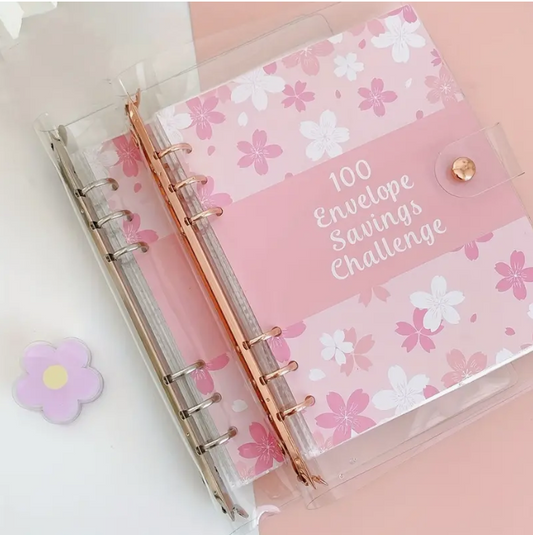 Cherry Blossom Challenge – Diario de Ahorro de 100 Días - Rose Golden 💵🌸