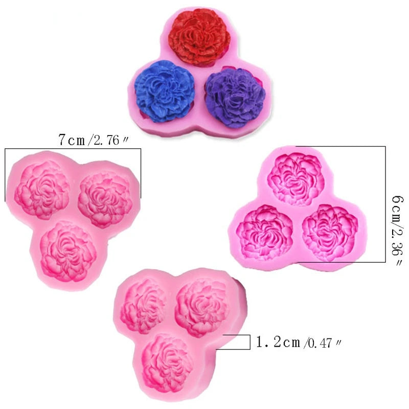 Molde de Silicona Flor Peonía - Jabones Artesanales