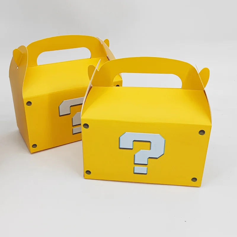 12Pcs Cajas Grandes Amarillas Tematica "Mario Bros."