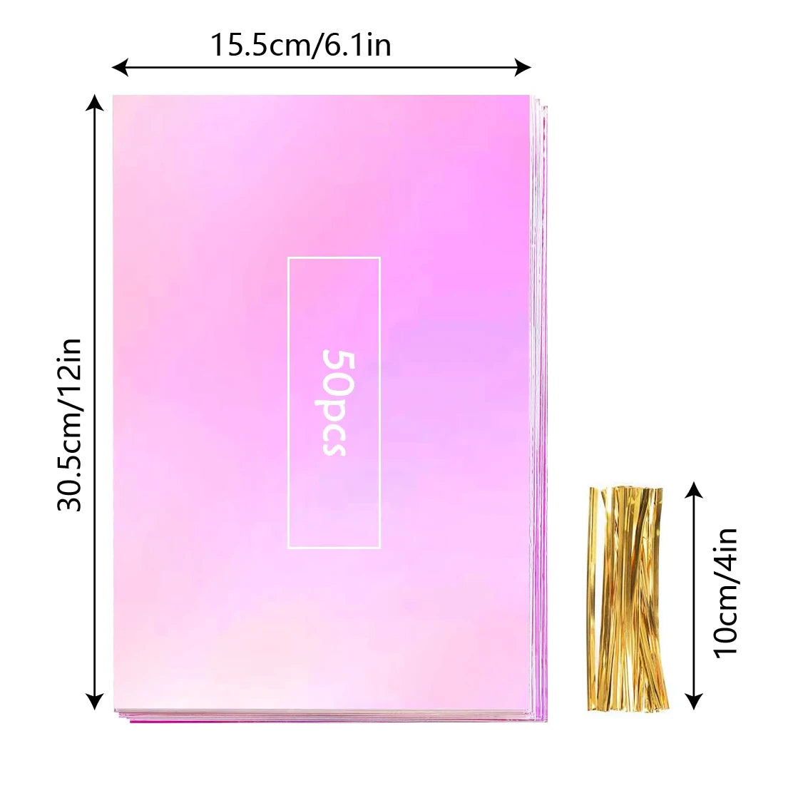50Pcs Bolsas de Regalo con Película Iridiscente 🌈✨