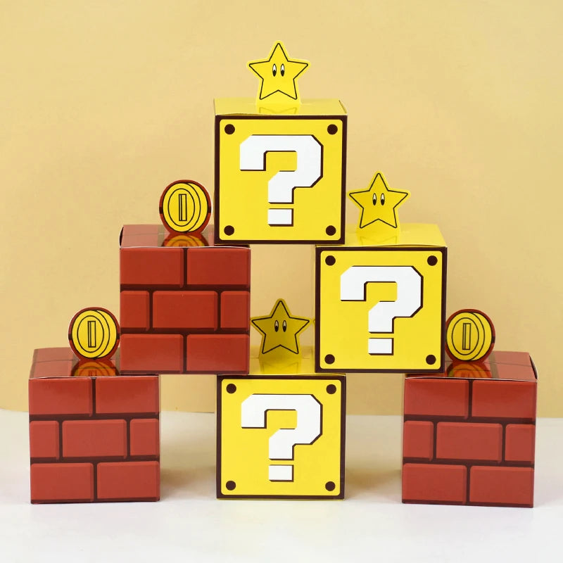 6Pcs Cajas de Regalo – Tema de Videojuegos para Fiestas Infantiles 🎮🎁
