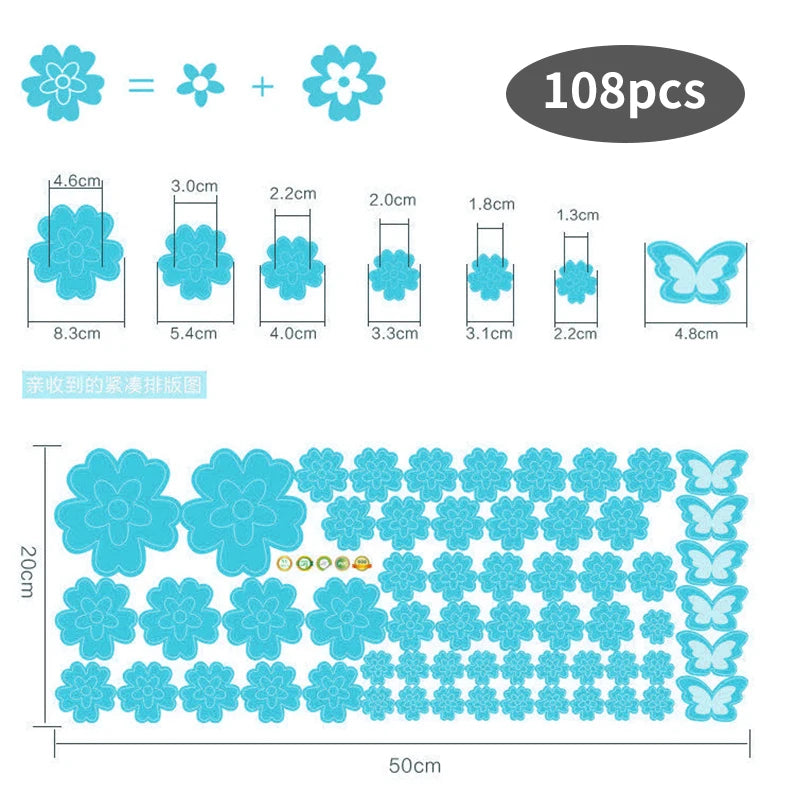 Vinilos de Sakura para Pared - 108 Pcs