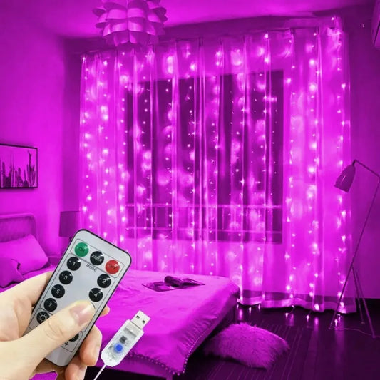 Cortina de luces LED de 600 bombillas