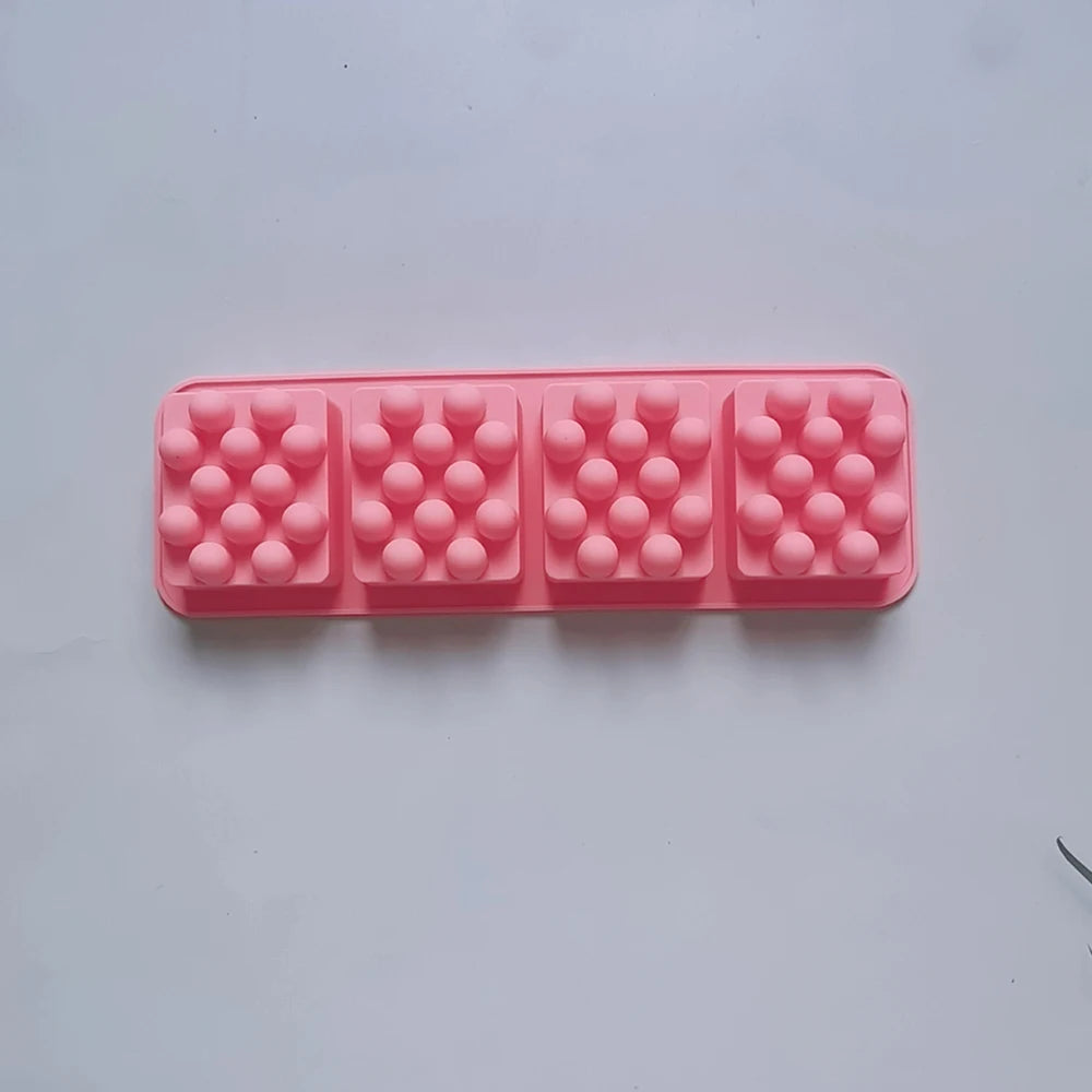 Molde de Silicona para Jabón de Masaje Cuadrado (4 Cavidades)