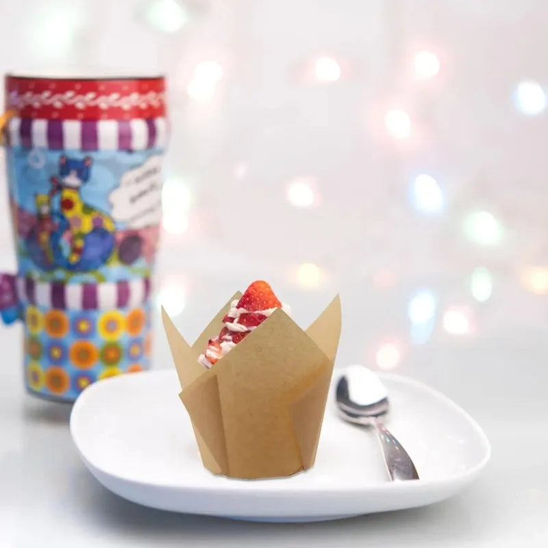 Set 50 Moldes papel Tulipán para Cupcakes 🧁🌷