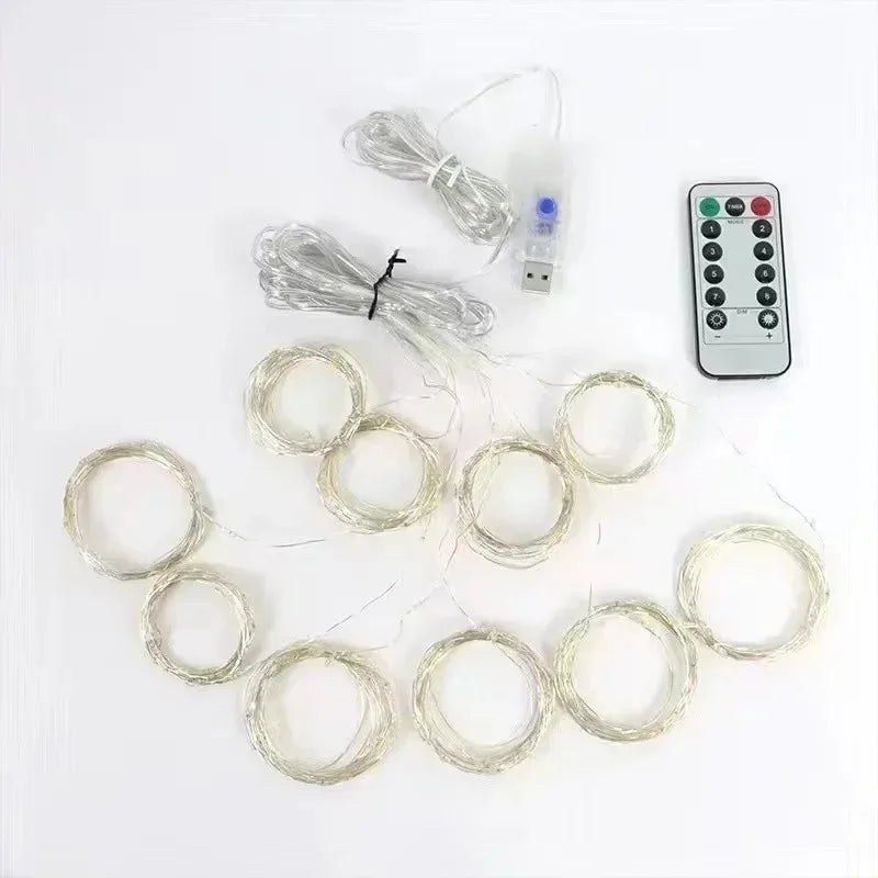 Cortina de luces LED de 600 bombillas