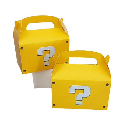 12Pcs Cajas Grandes Amarillas Tematica "Mario Bros."