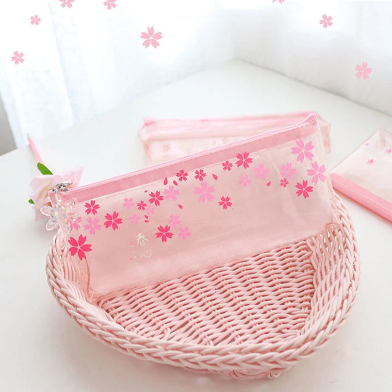 Estuche Transparente Sakura 🎒🌸✏️