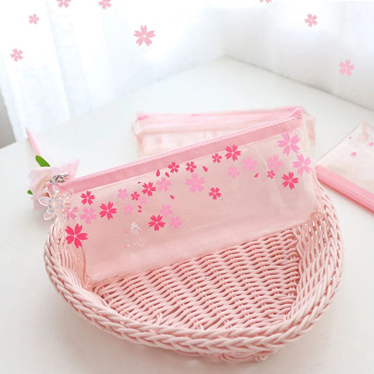 Estuche Transparente Sakura 🎒🌸✏️